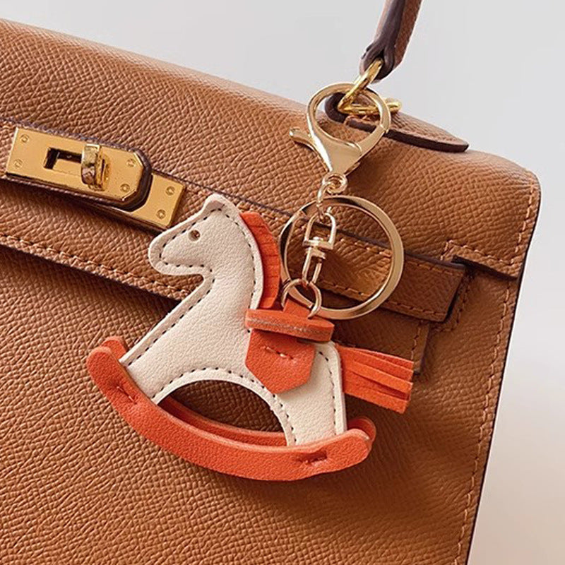 White Rocking Horse Charm Pendant Bag Charm
