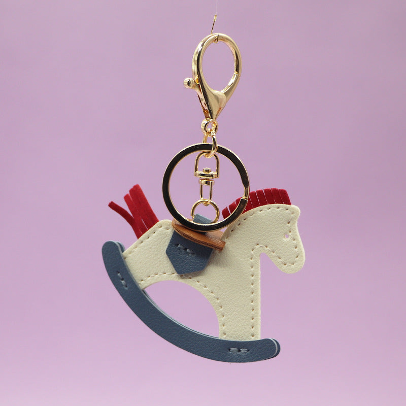 White Rocking Horse Charm Pendant Bag Charm