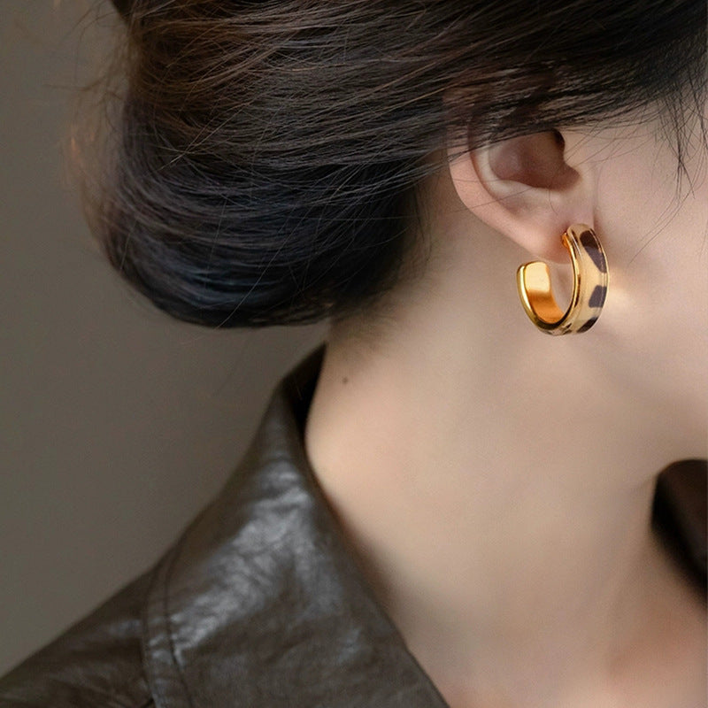 leopard print hoop earrings trendy women 2025