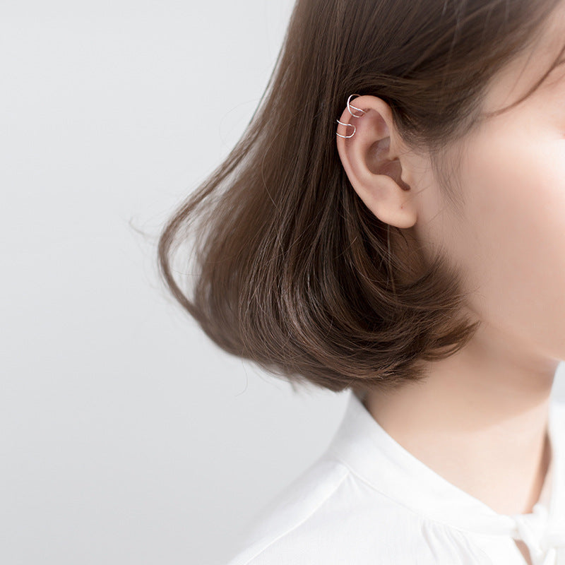 925 sterling silver simple cuff earrings (5 pair)