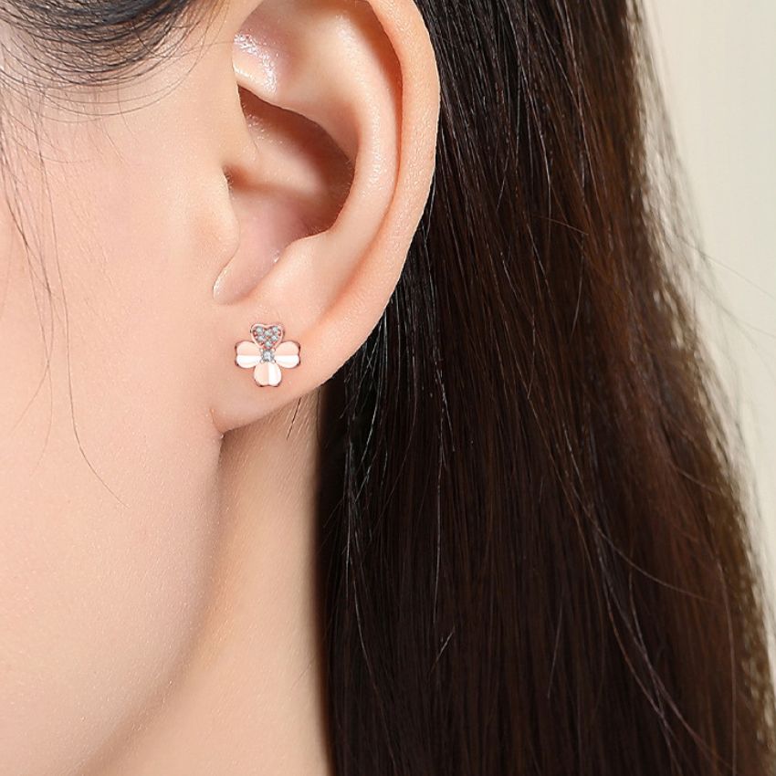 silver stud earrings set