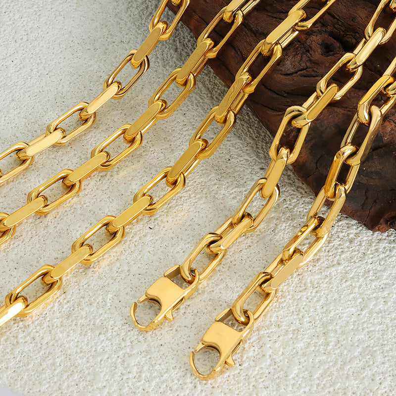 stainless steel chain jewelry gold chain link detail geometric chunky design