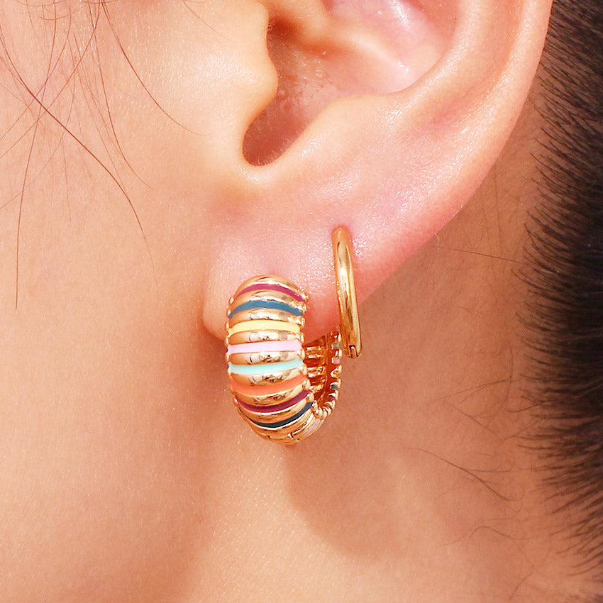 stainless steel huggies chunky hoop earrings for women