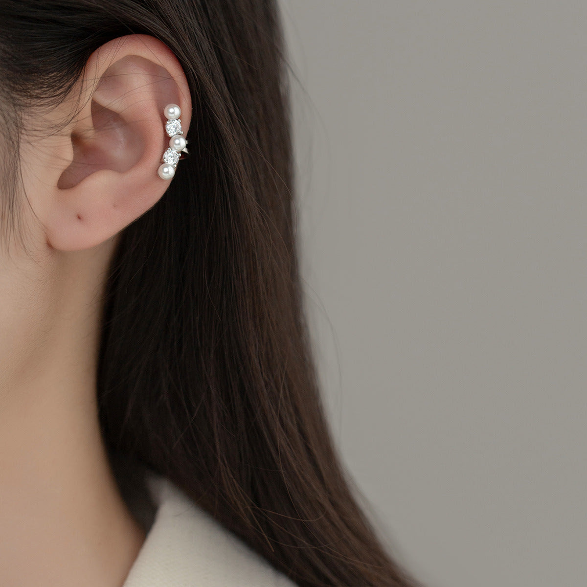 925 Sterling Silver Pearl Ear Cuff (5 Pairs)