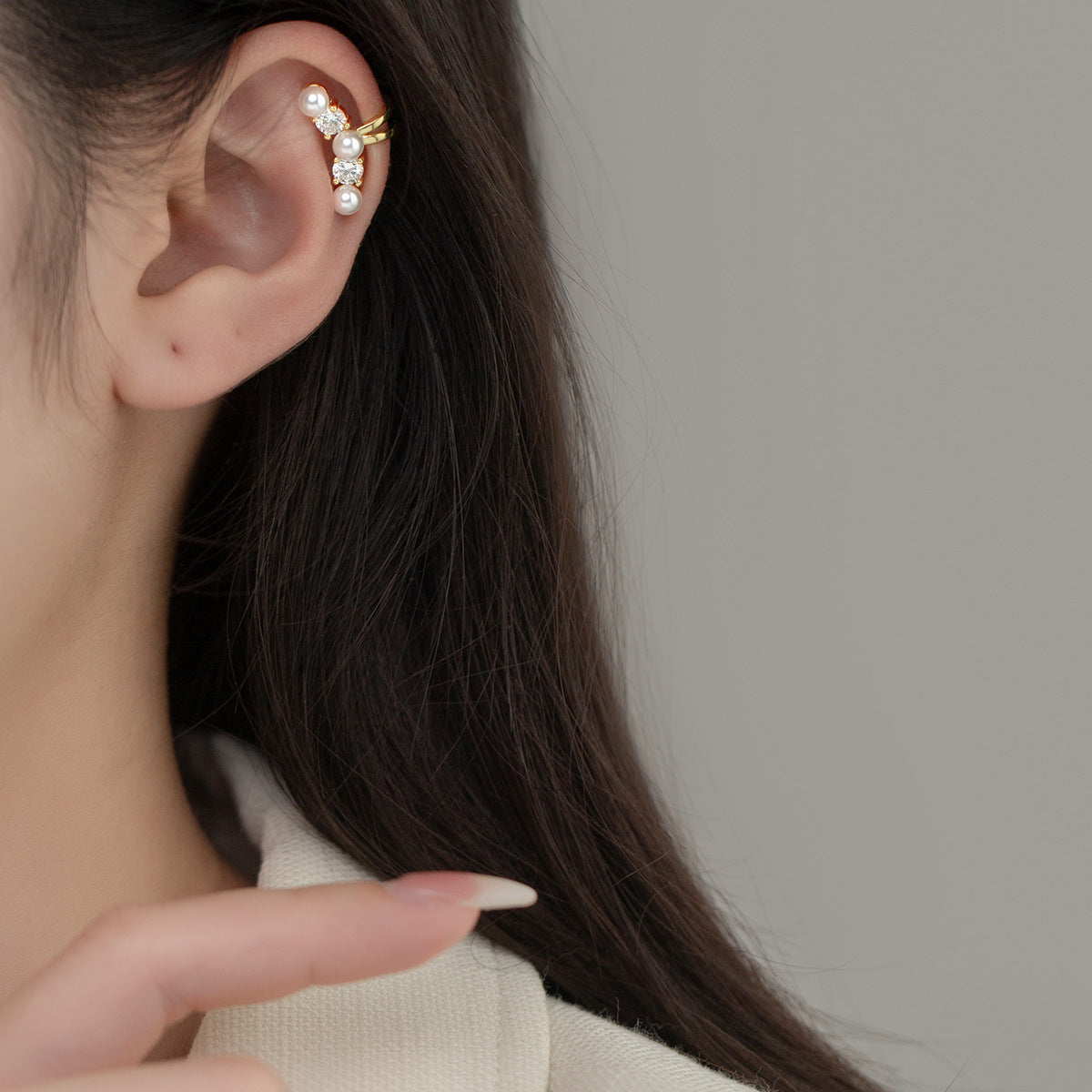 925 Sterling Silver Pearl Ear Cuff (5 Pairs)