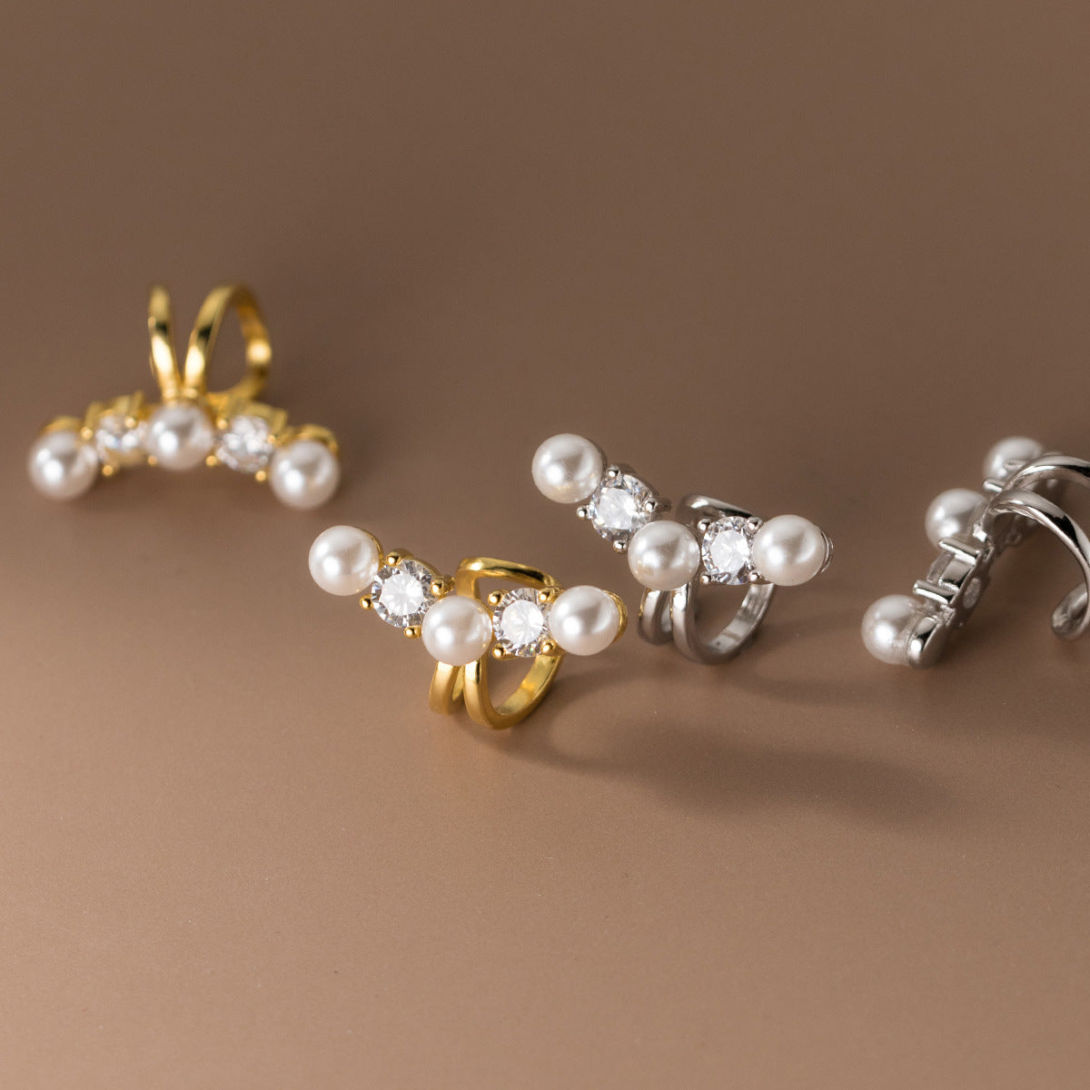 925 Sterling Silver Pearl Ear Cuff (5 Pairs)