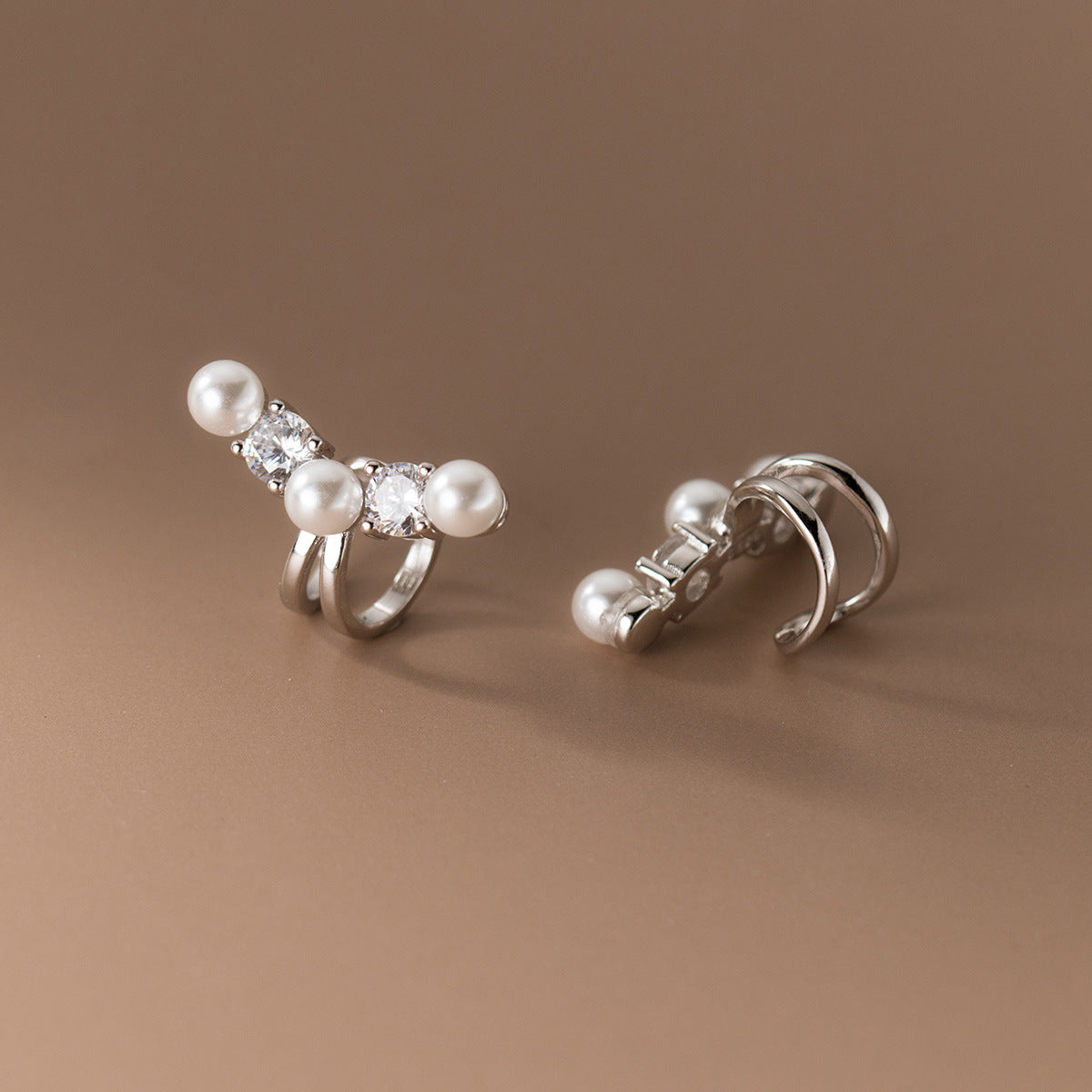925 Sterling Silver Pearl Ear Cuff (5 Pairs)