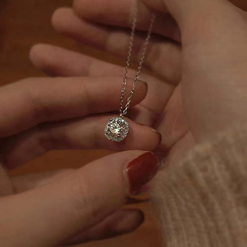 925 Sterling Silver Elegant Square Necklace with Cubic Zirconia Accent Set of 5