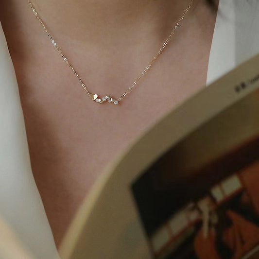 925 Sterling Silver Irregular Heart Zircon Necklace Set of 5