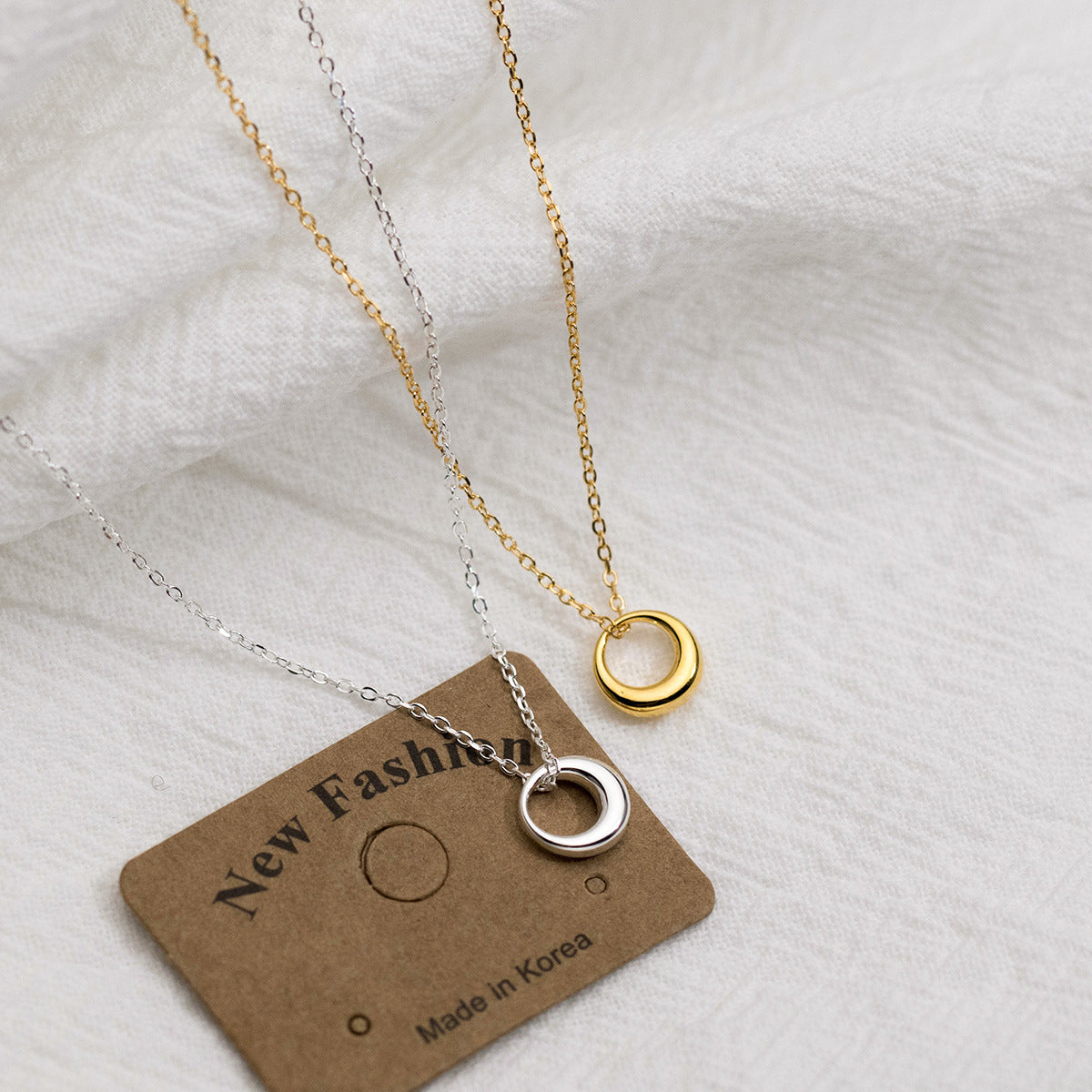 925 Sterling Silver Minimalist Hollow Pendant Necklace Set of 5