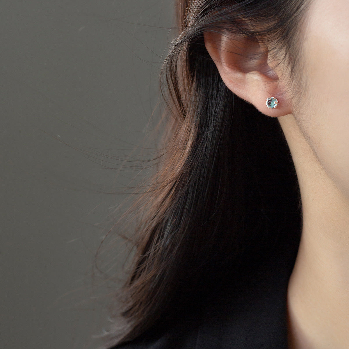925 Sterling Silver Mermaid Tail Asymmetrical Spiral Stud Earrings (5 pairs)
