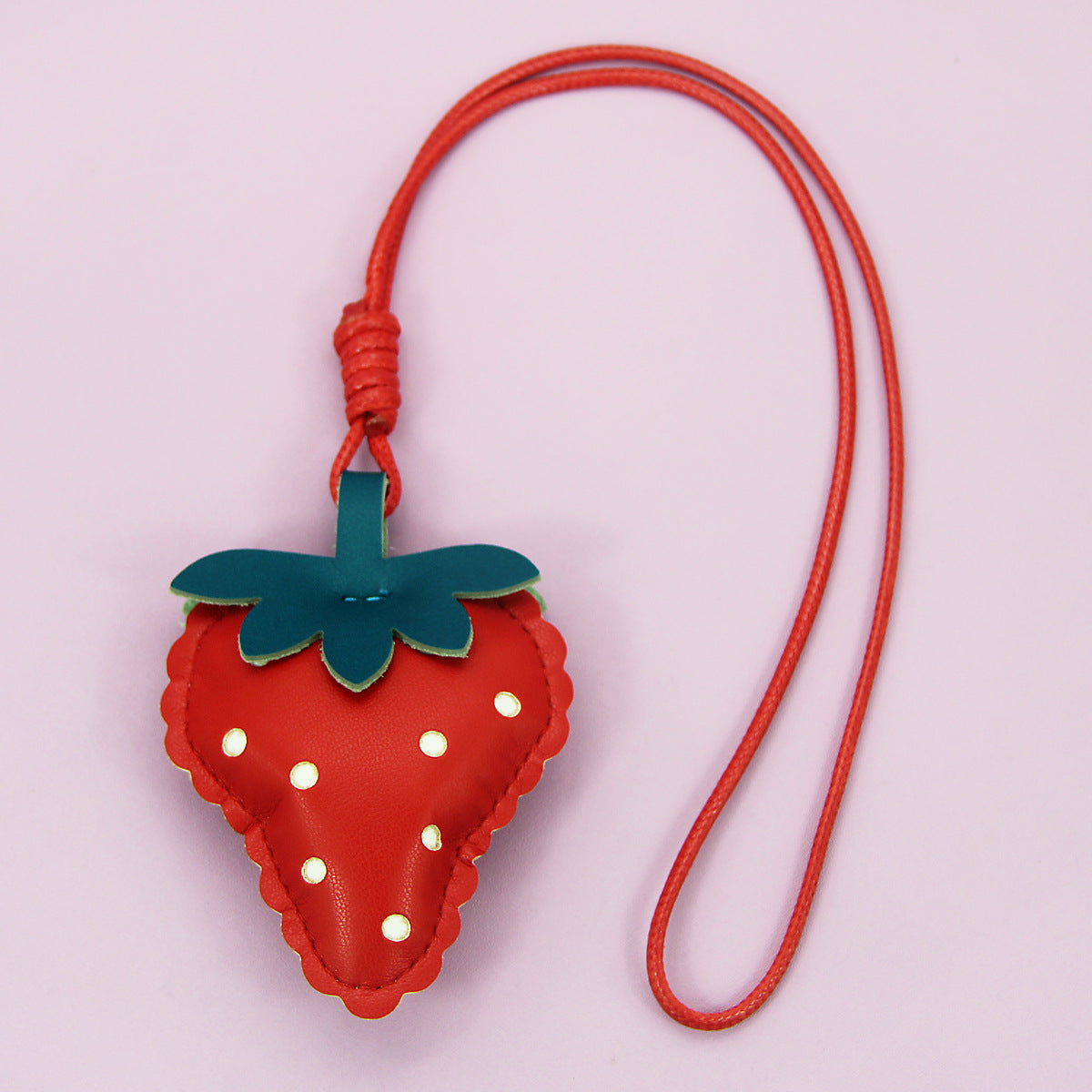 strawberry keychain PU leather bag charm purse accessory bulk wholesale gift