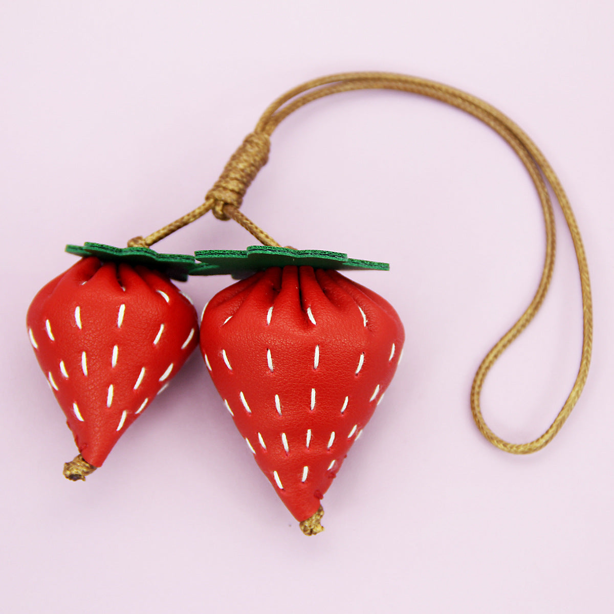strawberry keychain PU leather bag charm purse keychain bulk wholesale gift