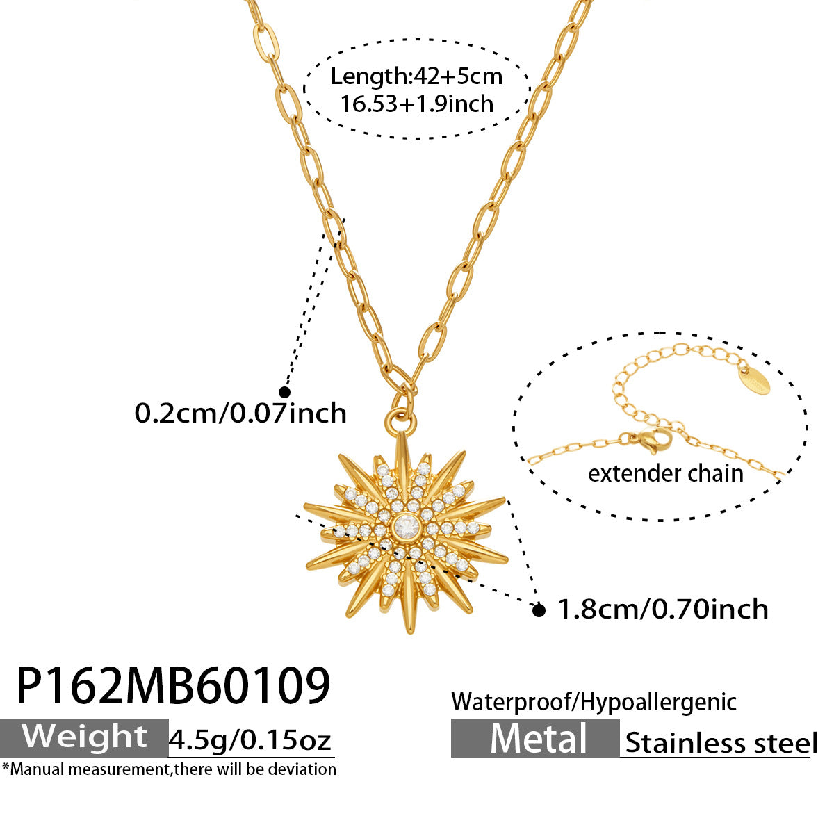 layered gold necklaces with sunburst pendant stainless steel