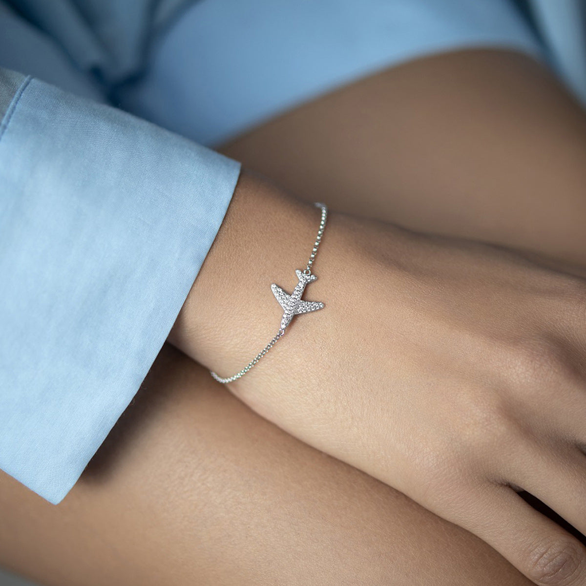 Minimalist airplane earrings in 925 silver cubic zirconia everyday wear wholesale silver 925 jewelry christmas gifts for female friends