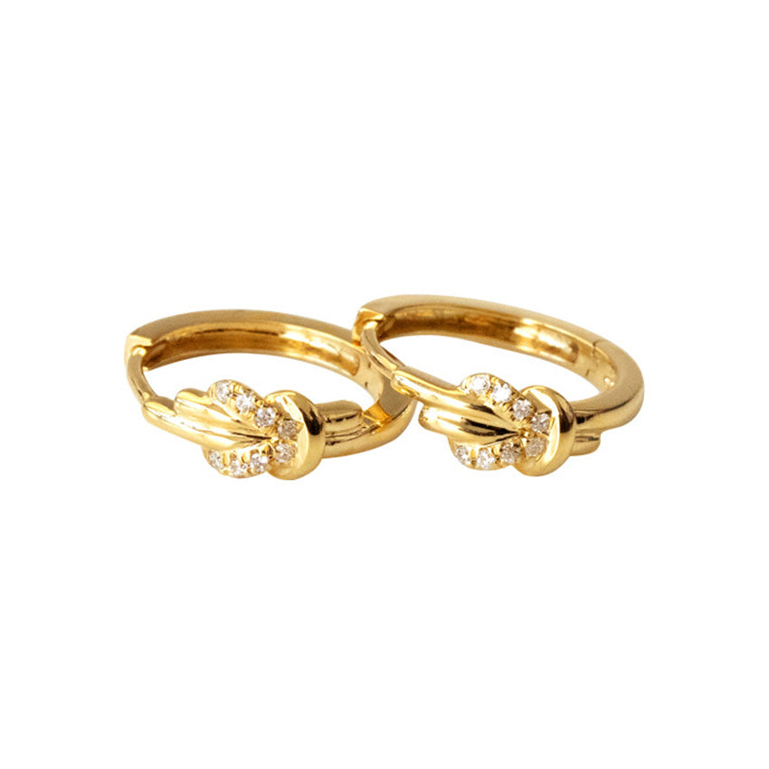 Classic Knot Zircon Hoop Earrings S925 Silver 18K Gold Plated five piece set