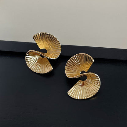14K gold plated geometric statement earrings, brass jewelry wholesale collection
