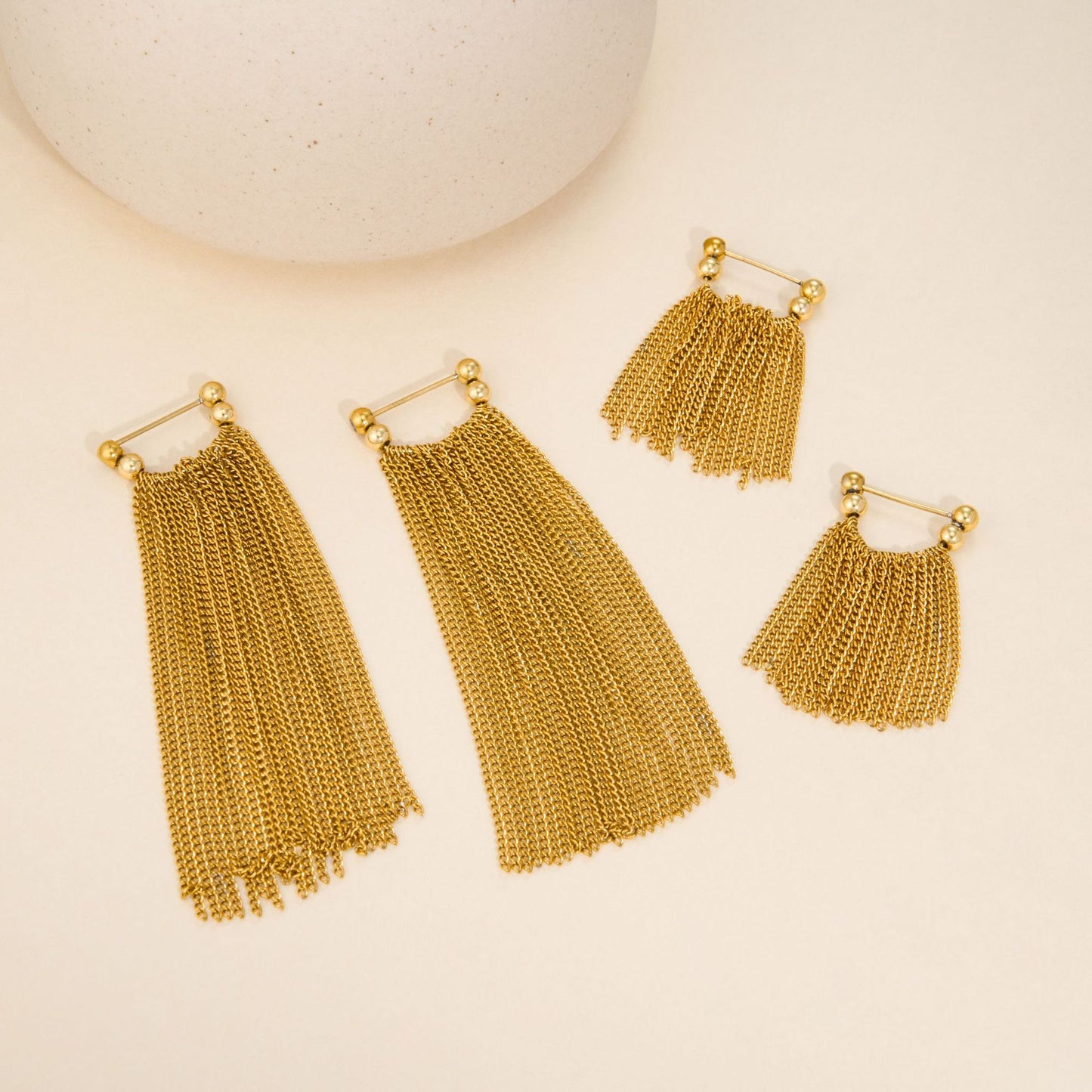 18k gold plated stainless steel galaxy waterfall tassel earrings wholesale