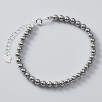 925 sterling silver 4mm bead chain bracelet Set of 5