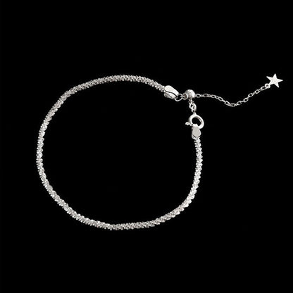 Bracelet chaîne bling cristal en argent sterling 925 Ensemble de 10