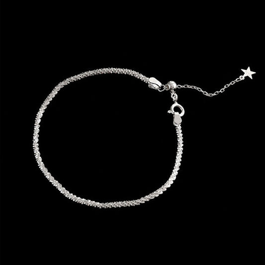 Pulsera de cadena con cristales brillantes de plata de ley 925, juego de 10