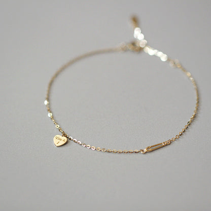 Pulsera con dijes de corazón "Tú y yo" en plata de ley 925. Juego de 10