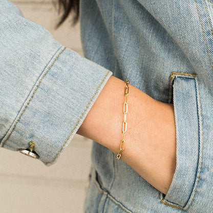 Bracelet en chaîne avec trombone en argent sterling 925, en vrac, pour femmes, ensemble de 10