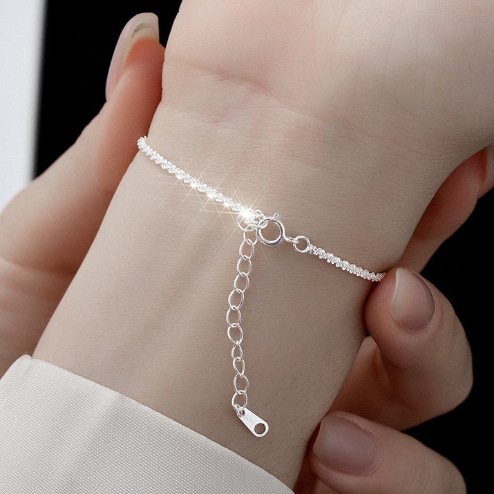 925 sterling silver sparkling gypsophila chain bracelet Set of 5