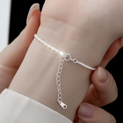 Bracelet chaîne gypsophile scintillante en argent sterling 925 Lot de 10