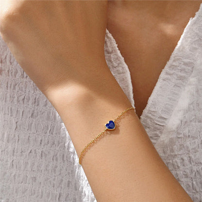 Pulsera de cadena con dije de corazón esmaltado en plata de ley 925, juego de 10