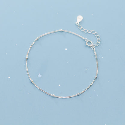 Pulsera de cadena brillante con cuentas finas de eternidad de 2 mm de plata 925, juego de 10