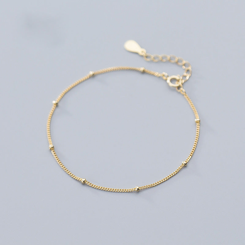 Pulsera de cadena brillante con cuentas finas de eternidad de 2 mm de plata 925, juego de 10