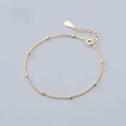 Pulsera de cadena brillante con cuentas finas de eternidad de 2 mm de plata 925, juego de 10