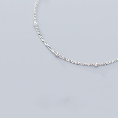 Pulsera de cadena brillante con cuentas finas de eternidad de 2 mm de plata 925, juego de 10