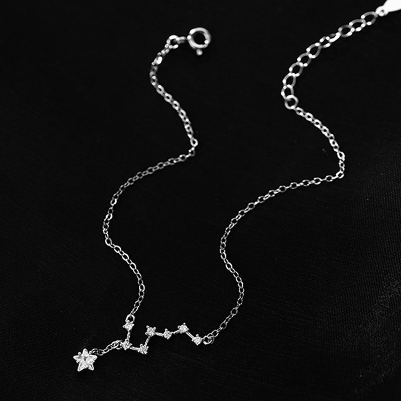 925 silver zircon polaris big dipper thin chain bracelet anklets Set of 10