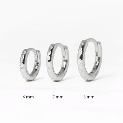 925 sterling silver tiny hoop cartilage stud earrings (5 pairs)