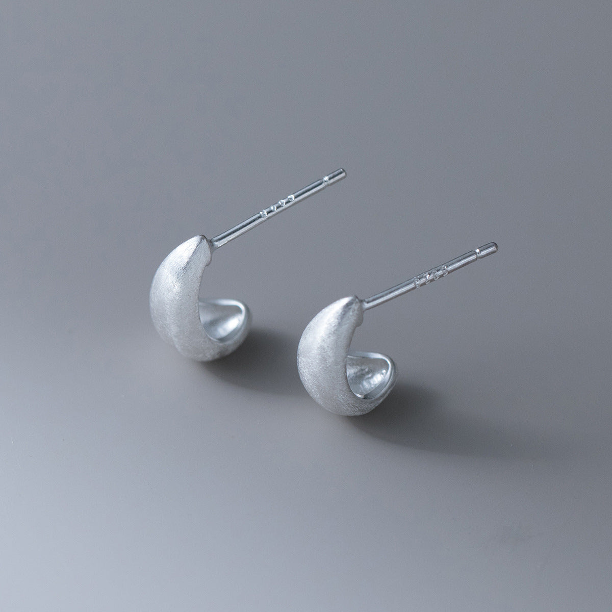 Boucles d'oreilles à tige en forme de goutte d'eau en argent sterling 925, boucles givrées (10 paires)