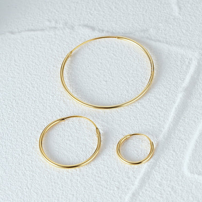 925 sterling silver set of 3 polished hoop earrings  (5 sets)