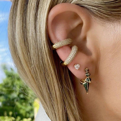 Ear cuffs sin piercing plata de ley 925 con circonitas (10 piezas)