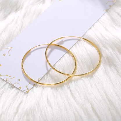 925 sterling silver 50mm circle big hoop earrings (5 pairs)