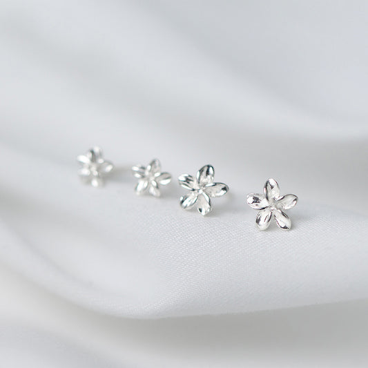 S925 silver small flower stud earrings (10 pair)