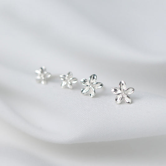 S925 silver small flower stud earrings (5 pair)