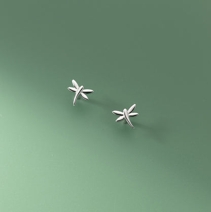 925 sterling silver simple mini dragonfly stud earrings with screw back (5 pairs)