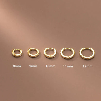 925 sterling silver small simple zircon huggies hoop earrings (5 pair)