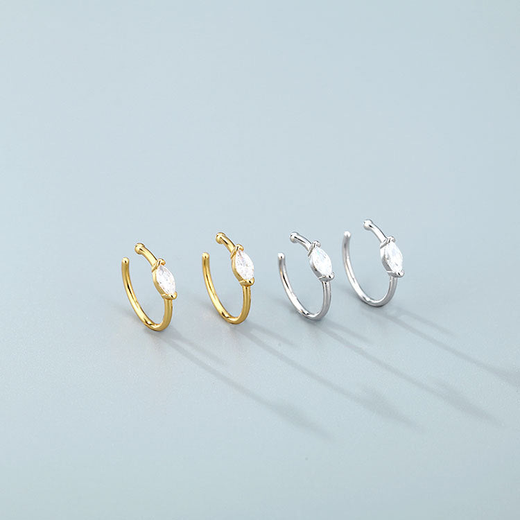 925 sterling silver no piercing nose ring cuff clips (5 pcs)