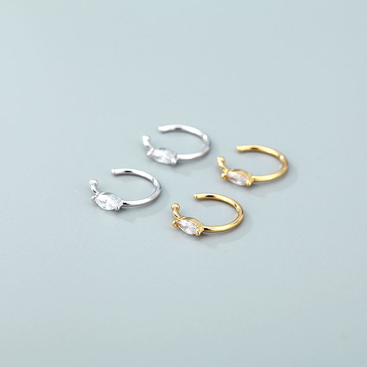 925 sterling silver no piercing nose ring cuff clips (5 pcs)