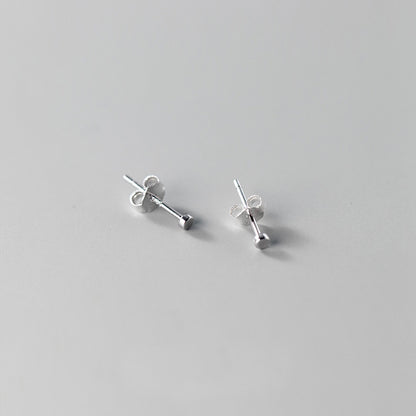 Pendientes pequeños circulares simples de plata 925 (10 pares)