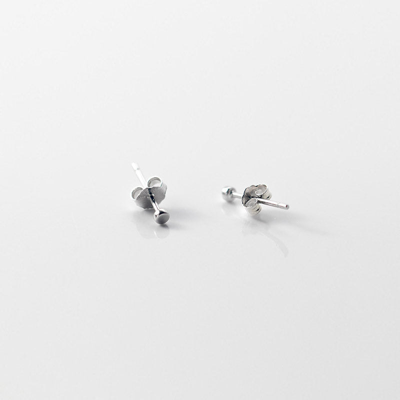 Pendientes pequeños circulares simples de plata 925 (10 pares)