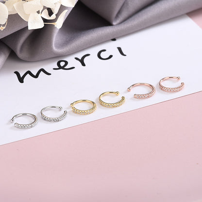 Boucles d'oreilles manchettes d'oreilles non percées en argent sterling 925 incrustées d'oxydes de zirconium (10 paires)