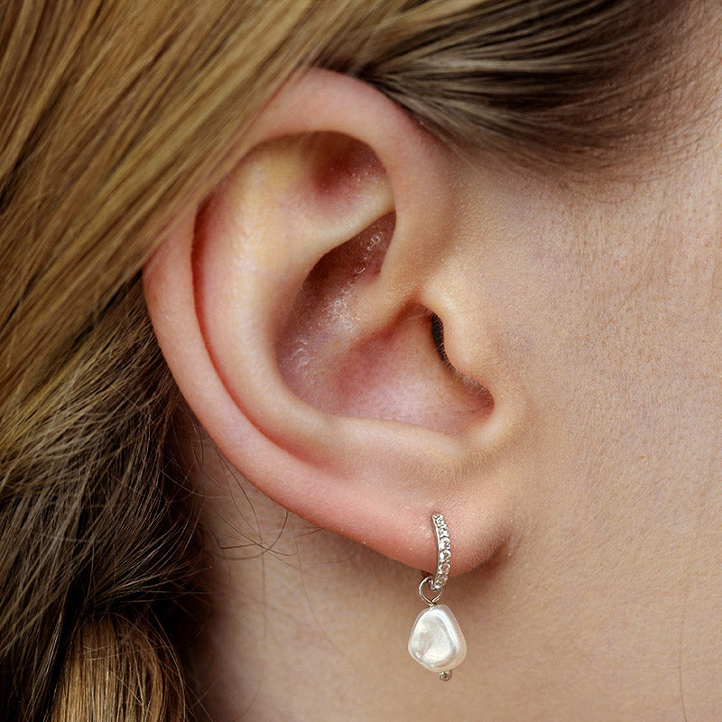 Boucle d'oreille goutte en argent sterling 925 avec perles irrégulières baroques et zircone (10 paires)